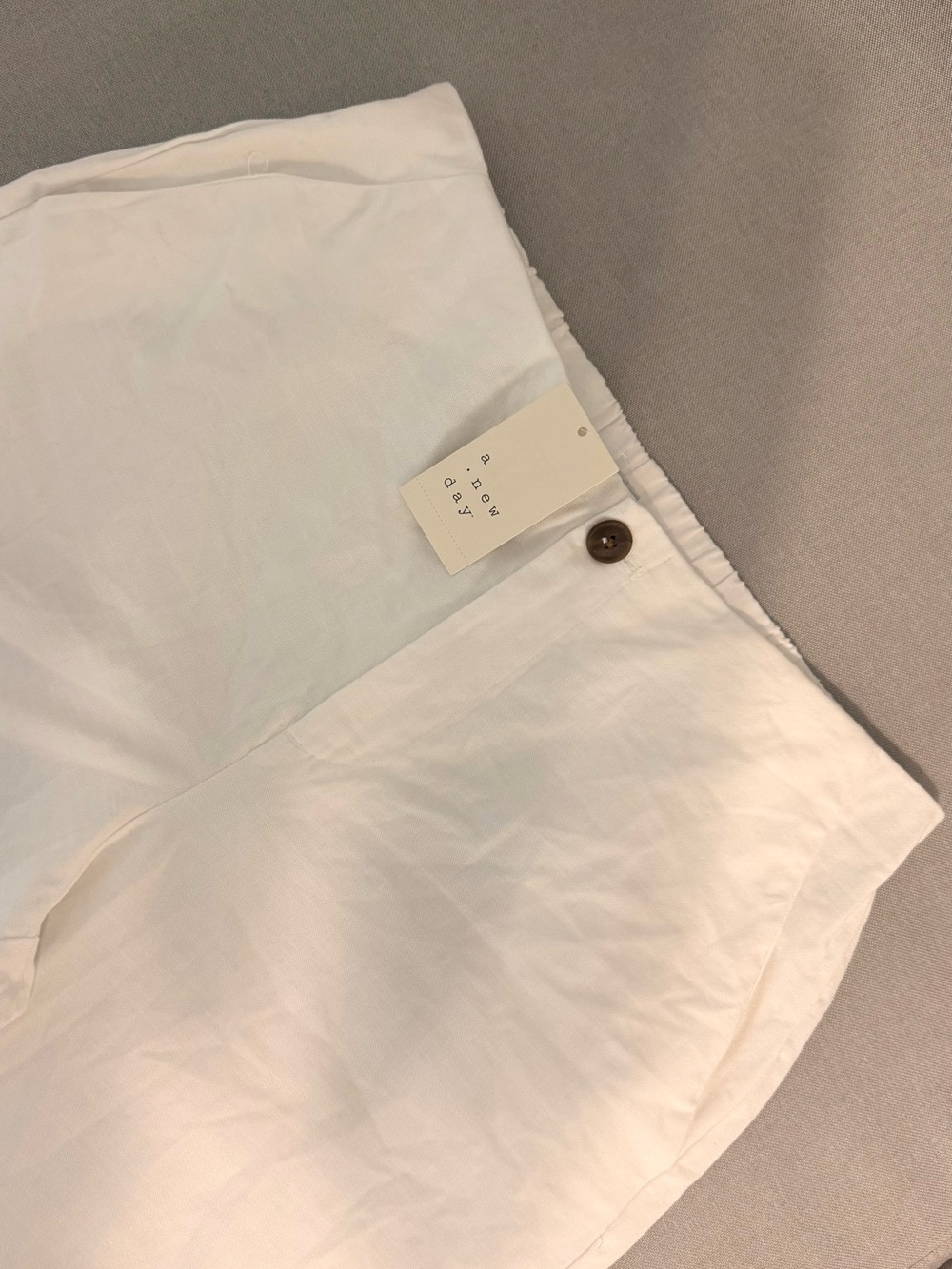 NWT A New Day Off-White Linen Blend Wide Leg Trousers Size 10 High Rise Pull-On - Picture 4 of 4